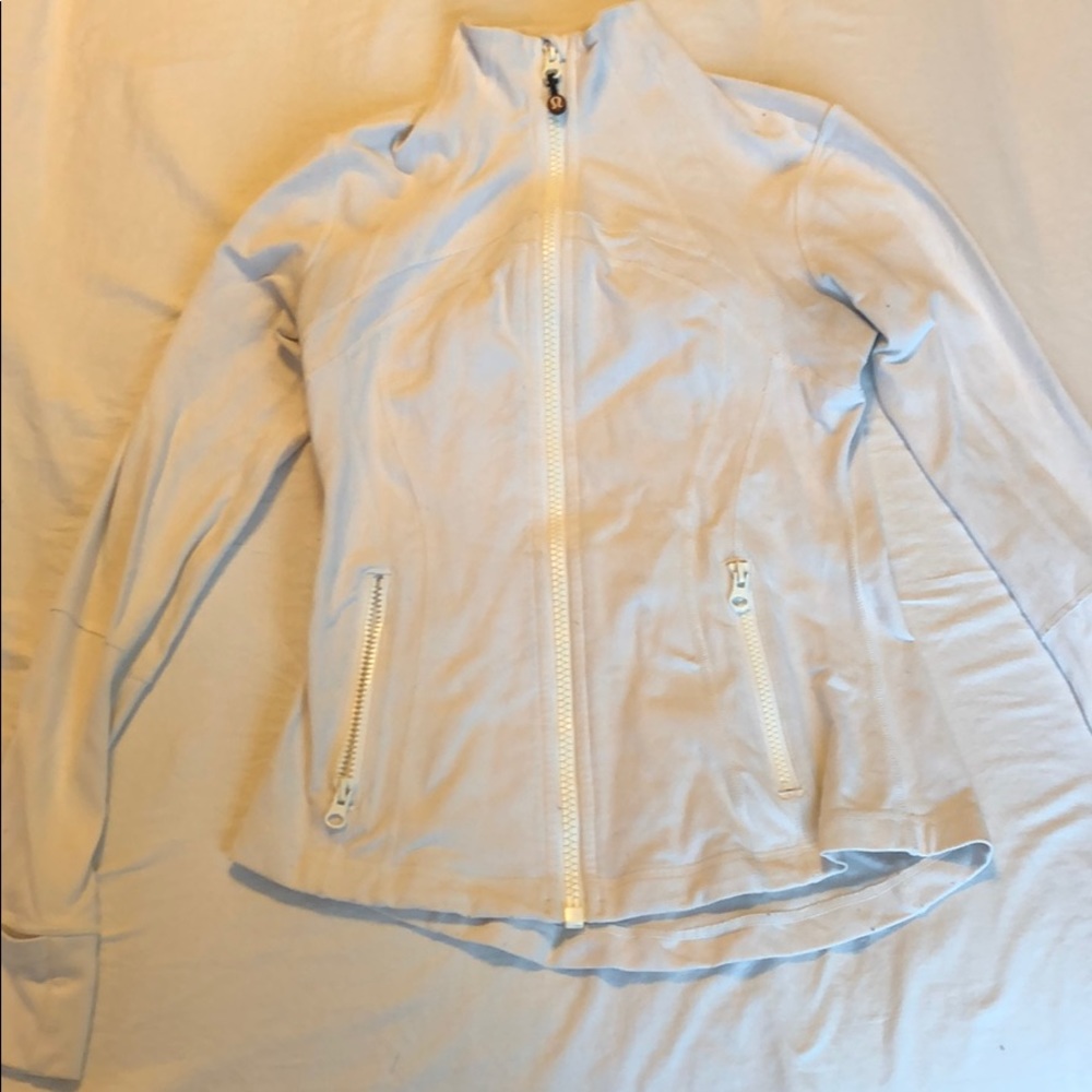 White lululemon zip up workout jacket